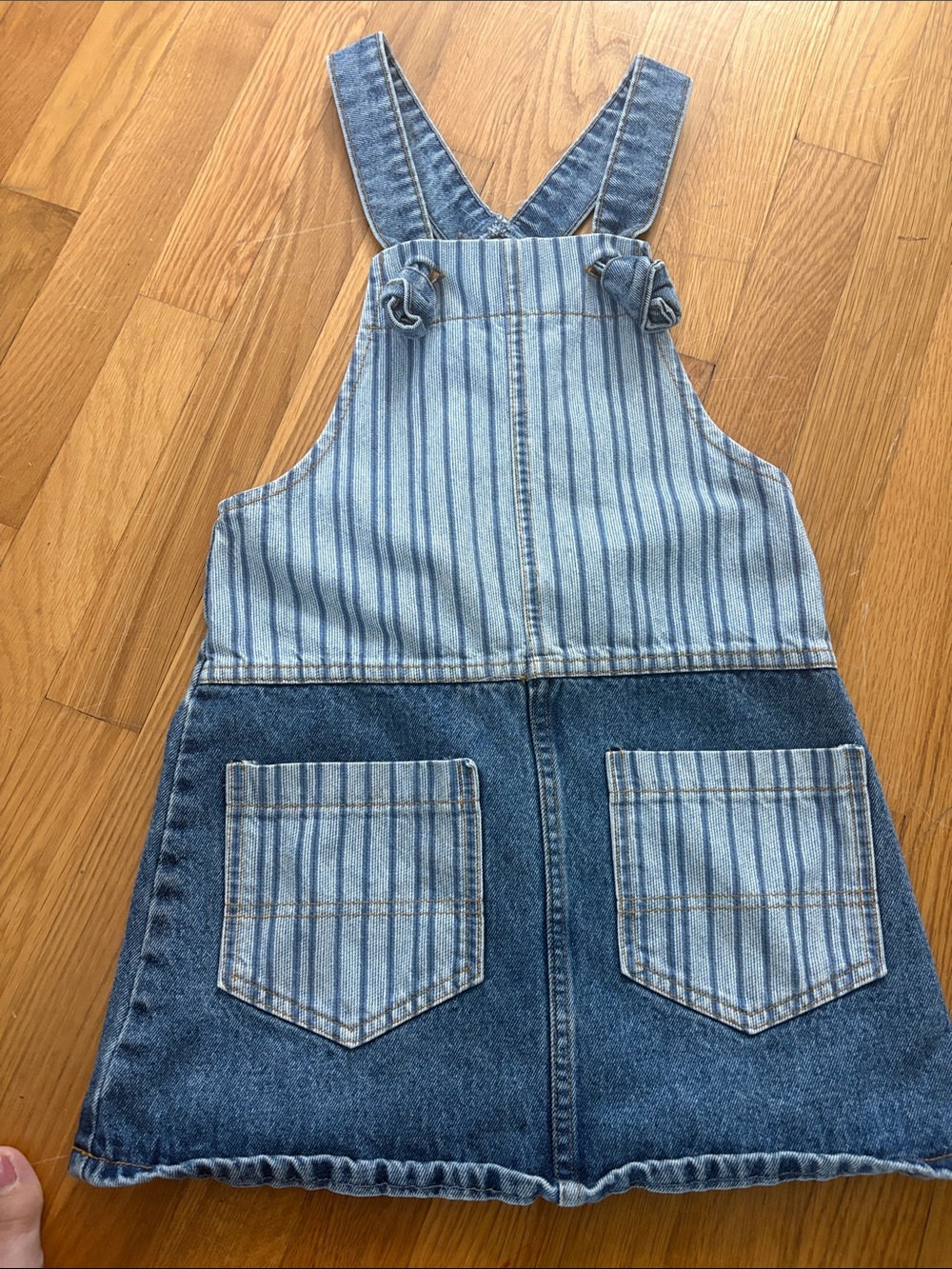 Vintage!  Striped Light Blue Denim Overall Dress for Kids